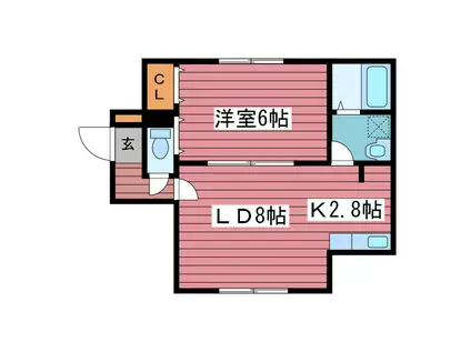 プレシューズ月寒東(1LDK/2階)の間取り写真