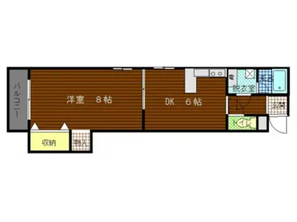 TOURE DE LAUBE(1DK/2階)の間取り写真