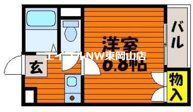 後楽苑マンション(1K/4階)の間取り写真