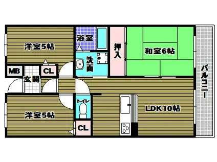 ビューハイツ(3LDK/3階)の間取り写真