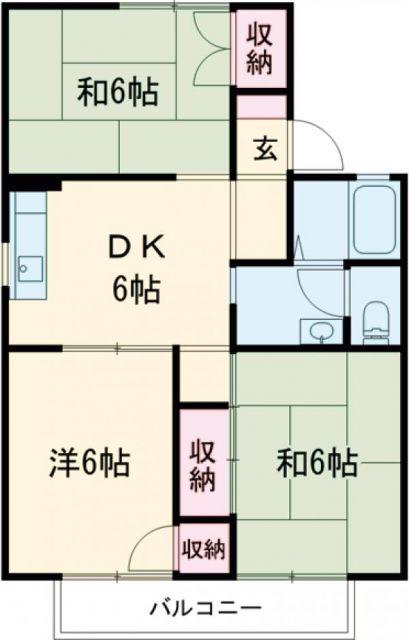 メゾンエスポワール(3DK/2階)の間取り写真