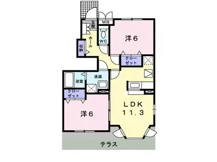 フレイムポニーC(2LDK/1階)の間取り写真