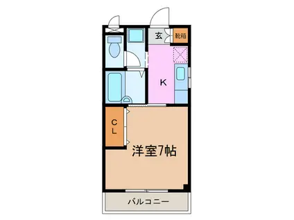 ブリーズII(1K/2階)の間取り写真
