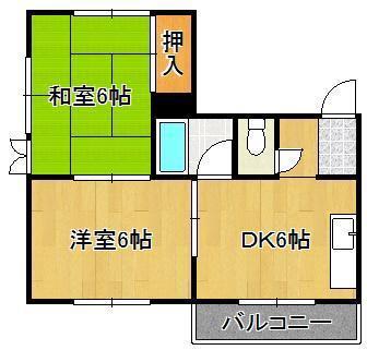 プランドール(2DK/4階)の間取り写真