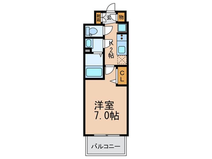 プレサンスOSAKADOMECITYクロスティ(1K/2階)の間取り写真