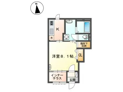 VILLEST(1K/1階)の間取り写真