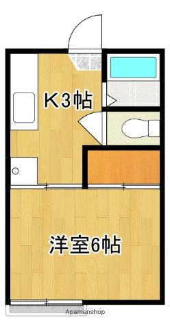 コーポタンザワA棟(1K/2階)の間取り写真