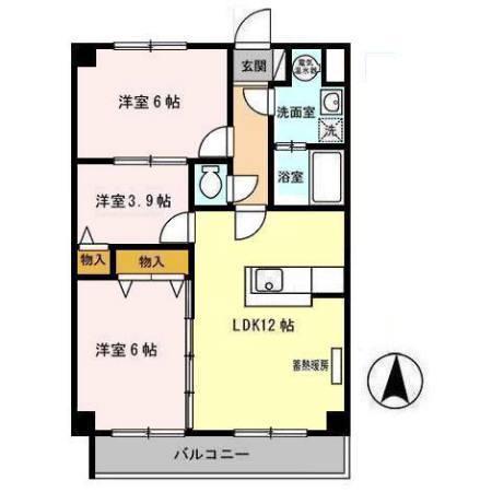 プリムローズヒル弐番館(3LDK/3階)の間取り写真