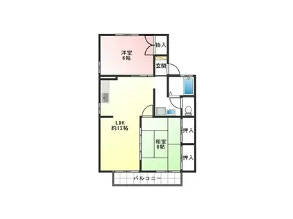 パレーシャル森島(2LDK/2階)の間取り写真