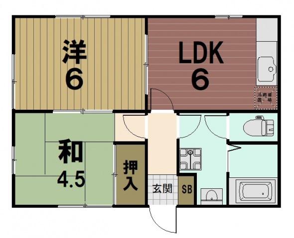 ジョリー三井寺(2DK/2階)の間取り写真