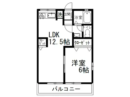 メゾンプルミエール(1LDK/1階)の間取り写真