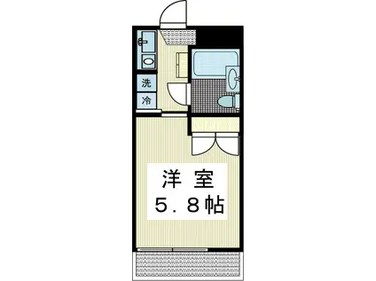 エンゼルハイデンス枡形(1K/3階)の間取り写真