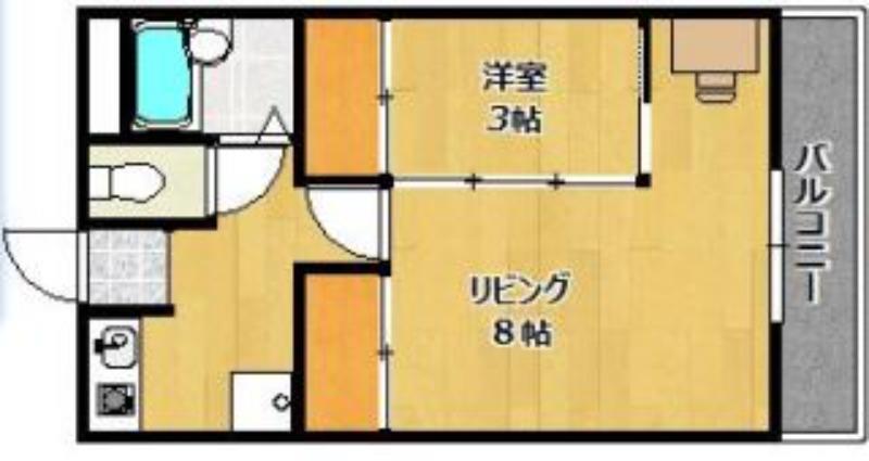 ラフェスタ加東(1LK/4階)の間取り写真