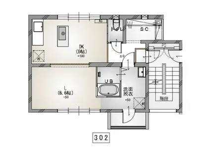 椿荘(1LDK/3階)の間取り写真