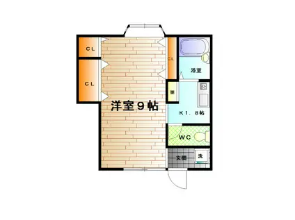 グリーンコーポ(1K/2階)の間取り写真