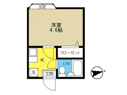 アーバンハイツ目白(1K/2階)の間取り写真