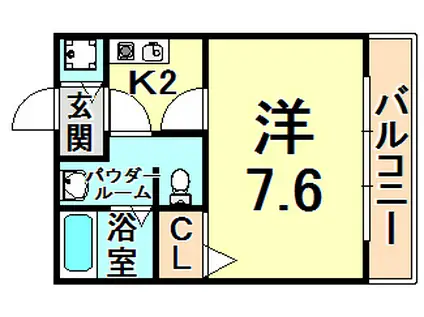 ジョリエーメゾン(1K/1階)の間取り写真