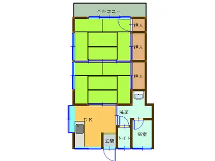 大久保ハイツ(2K/2階)の間取り写真