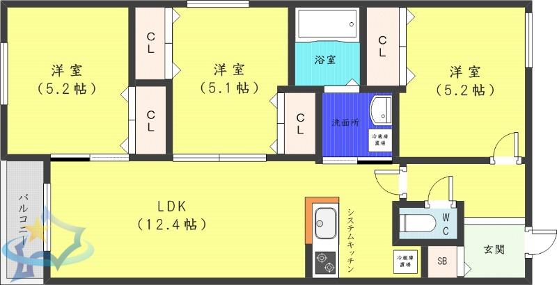 K・Sー11(3LDK/2階)の間取り写真