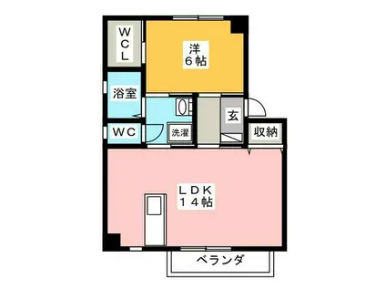 ラヴィータミユキ(1LDK/2階)の間取り写真