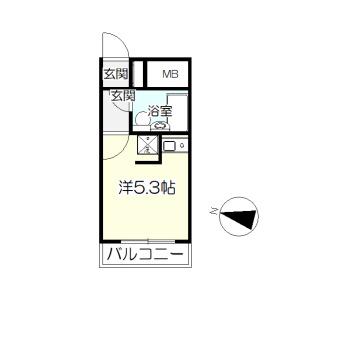 朝日プラザ上杉(ワンルーム/4階)の間取り写真