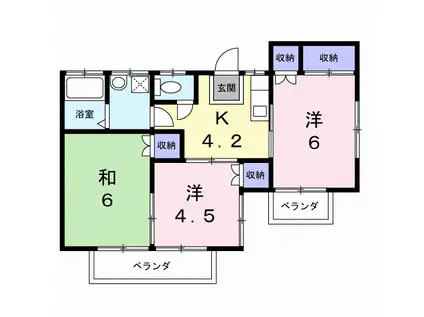 コーポ原の内(3K/2階)の間取り写真