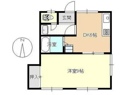 コーポ武蔵 2階東(1DK/2階)の間取り写真