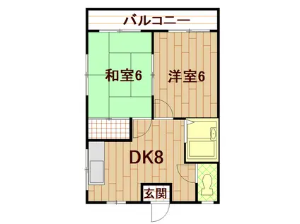 寿ハイツ(2DK/2階)の間取り写真