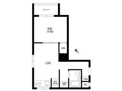 高円寺南サマリアマンション(1LDK/6階)の間取り写真