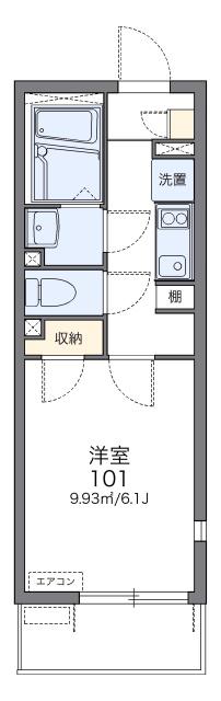 レオネクスト福寿草(1K/1階)の間取り写真