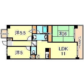 WELFARE AKASHI(3LDK/6階)の間取り写真