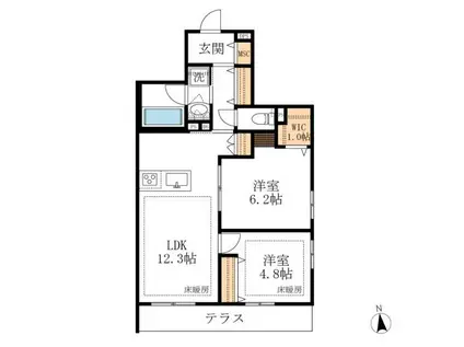 エトワールヴァリ プリミエ(2LDK/2階)の間取り写真
