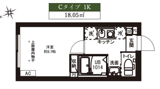 レピュア駒込レジデンス(1K/1階)の間取り写真