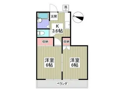 メゾン・ド・ヒロ(2K/2階)の間取り写真