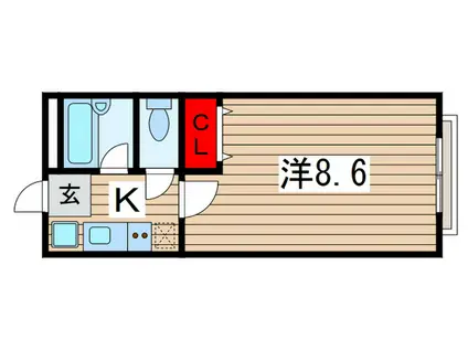 穴川ハイリビング参番館(1K/1階)の間取り写真
