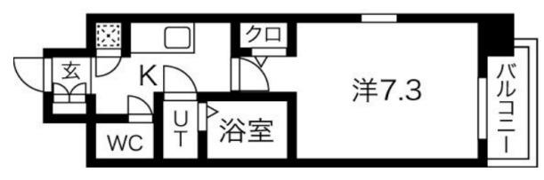 レジュールアッシュ福島CUEZ(1K/9階)の間取り写真