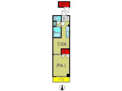 アークドエル(1DK/1階)の間取り写真