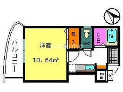シャルマンフジ須磨壱番館(1K/1階)の間取り写真