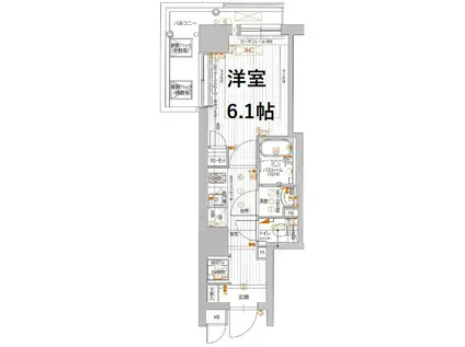 エスカーサ大阪ウエスト九条駅前(1K/5階)の間取り写真