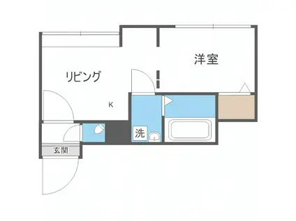 シャトルサウス8(1DK/1階)の間取り写真