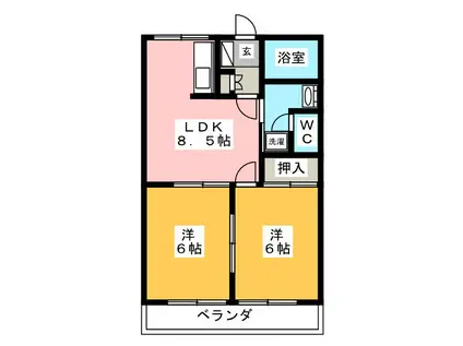 パールガーデン(2LDK/1階)の間取り写真