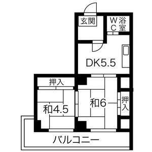 戸田マンション(2DK/3階)の間取り写真