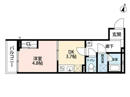 長洲 COMFORT HOUSE(1DK/2階)の間取り写真