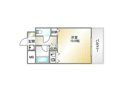 コーラルウェイII(1K/3階)の間取り写真