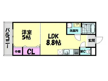 コリーヌ池上(1LDK/2階)の間取り写真