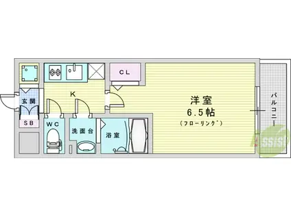 エスリード大阪デュアルゲート(1K/10階)の間取り写真