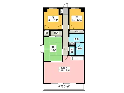 マルシオンマルジュ(3LDK/4階)の間取り写真