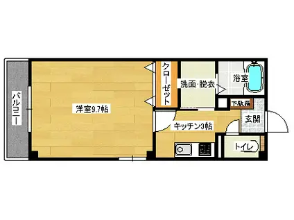 フォブール銀河III(1K/3階)の間取り写真