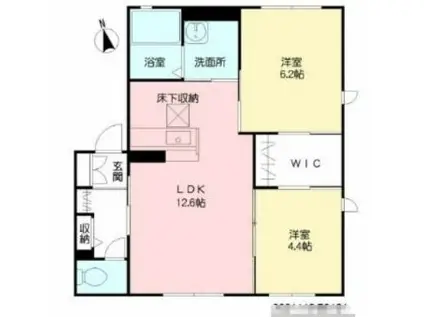 ヴィラサニーサイドB棟(2LDK/1階)の間取り写真