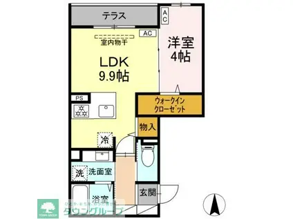 セレスティア中野上高田(1LDK/1階)の間取り写真